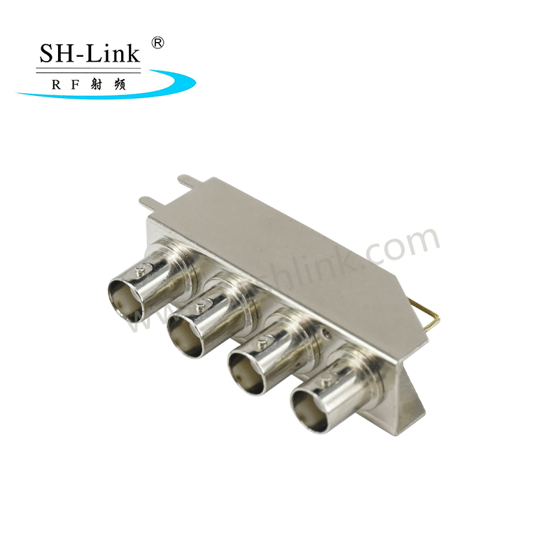 China manufacturer bnc quadruplets female connector, with bracket,Four sub